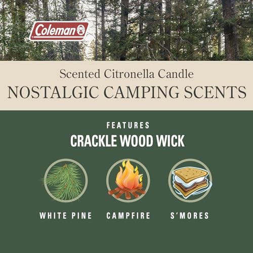 Coleman Scented Outdoor Citronella Candle with Wooden Crackle Wick  Pine Scent  6 oz (Pack of 6) - Image 3